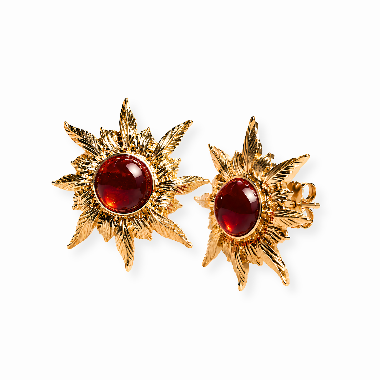 Aretes Laminados en Oro de 18KL con Resina