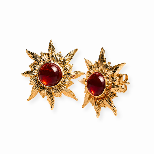 Aretes Laminados en Oro de 18KL con Resina