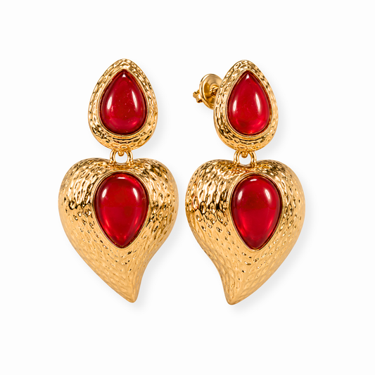 Aretes Laminados en Oro de 18KL con Resina