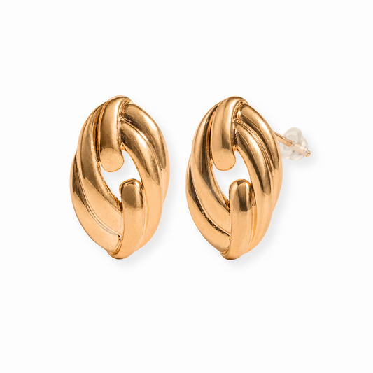 Aretes Laminados en Oro de 18KL