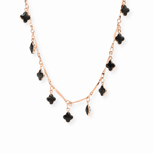 Choker Laminado en Aleación de Metales con Ónix Negro