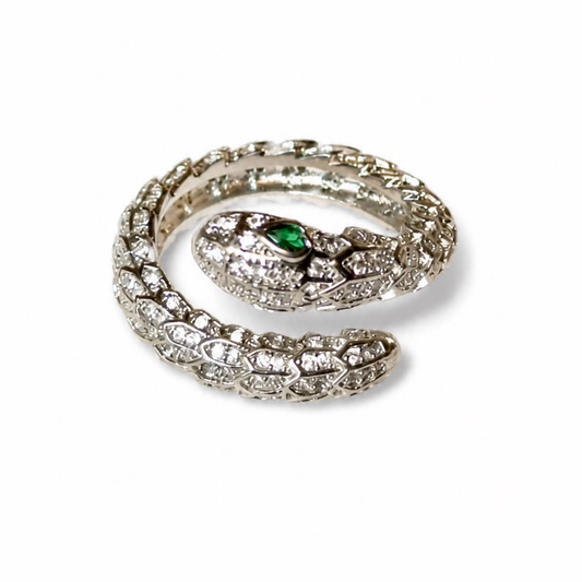 Anillo Laminado en Oro de 18KL con Ojos de Piedras Semipreciosas