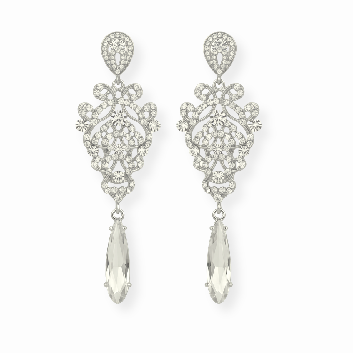Aretes Laminado en Oro de 18KL con Cristales