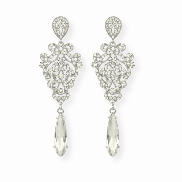 Aretes Laminado en Oro de 18KL con Cristales