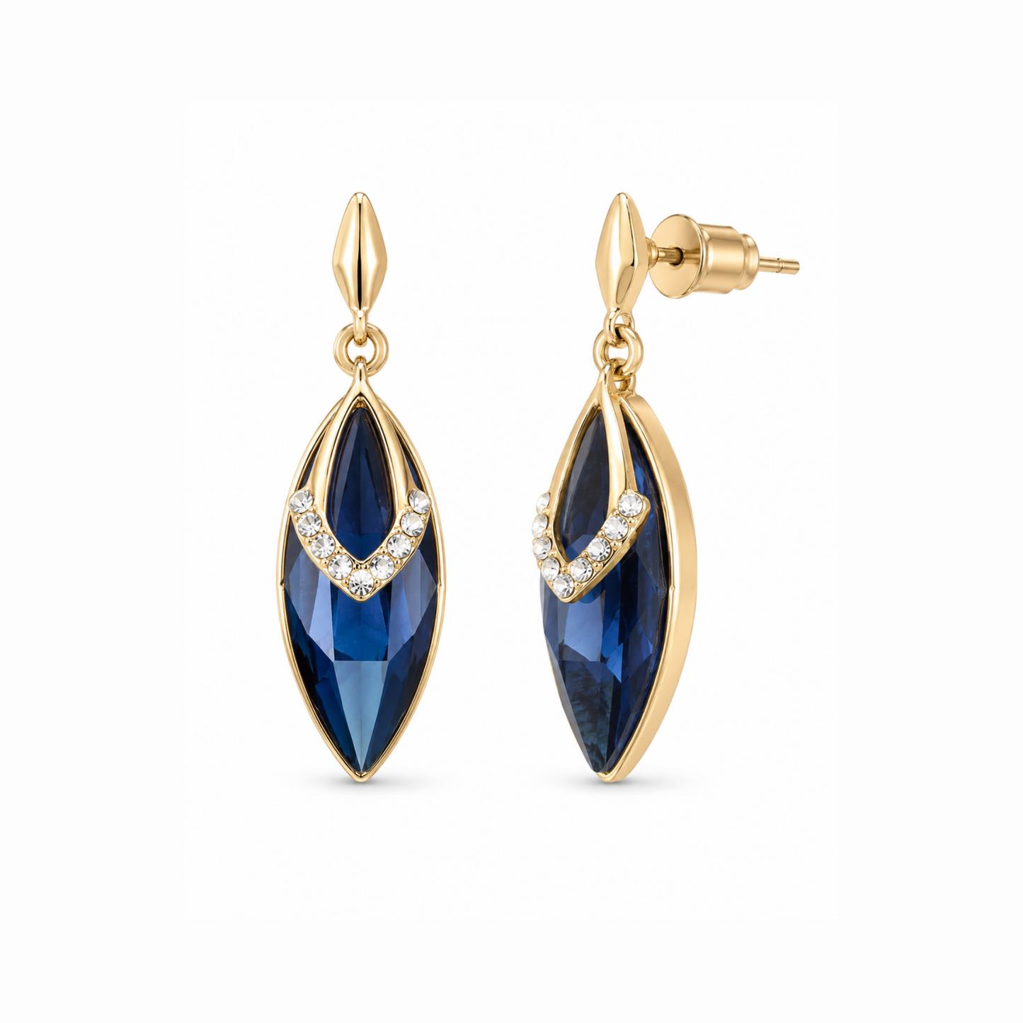 Aretes en oro 18KL con cristales