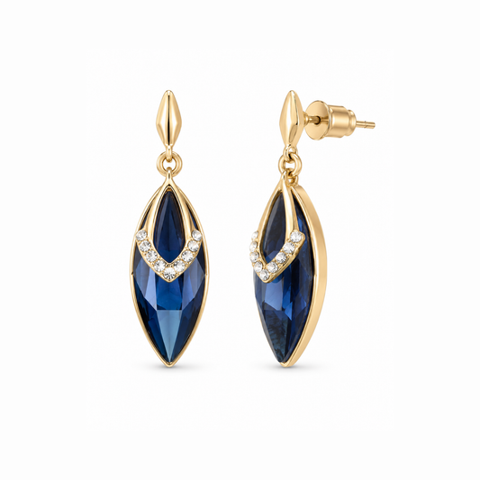 Aretes en oro 18KL con cristales