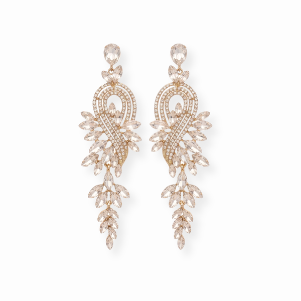 Aretes Laminados en Oro de 18KL con Cristales Austriacos