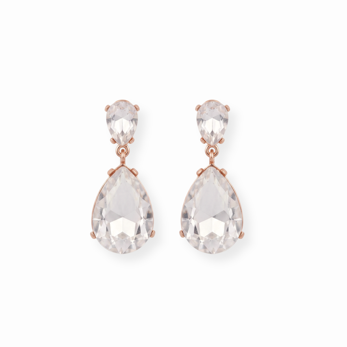Aretes Laminados en Oro de 18KL con Cristales Checo