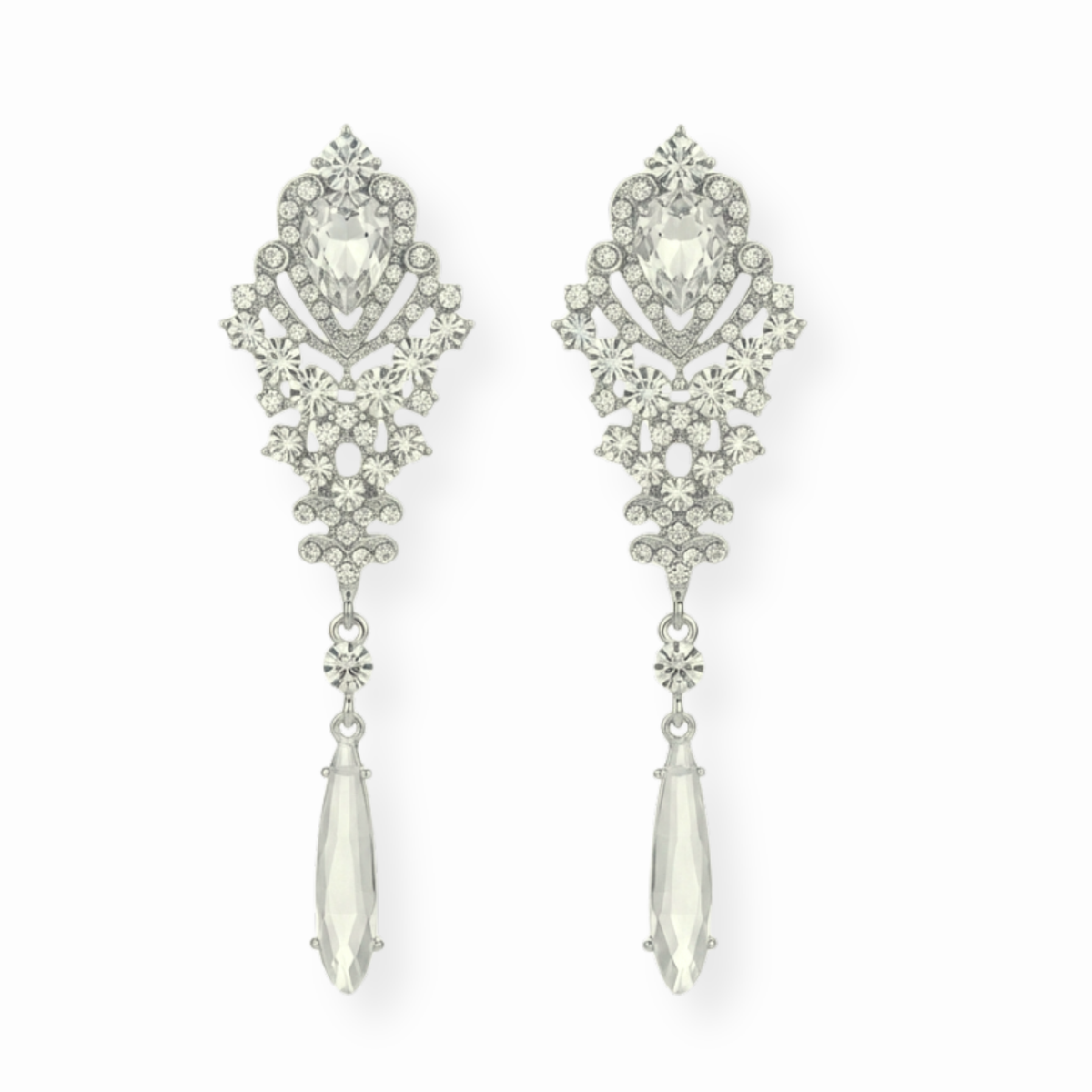 Aretes Laminados en Oro de 18KL con Cristales