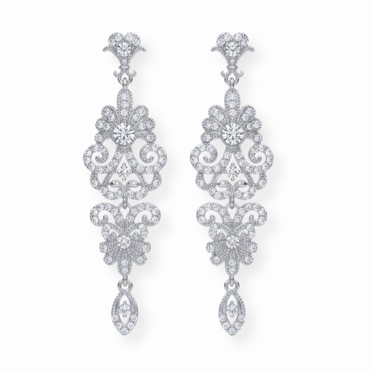 Aretes Enchapados en Oro de 18KL con Broche de Clip y Cristales