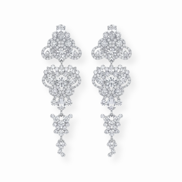 Aretes Enchapados en Oro de 18KL con Broche de Clip y Cristales