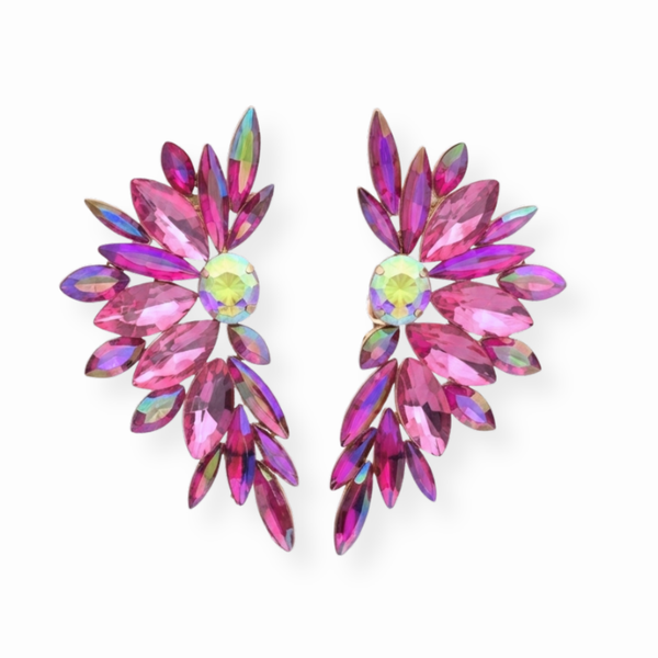 Aretes Enchapados en Oro de 18KL con Cristales