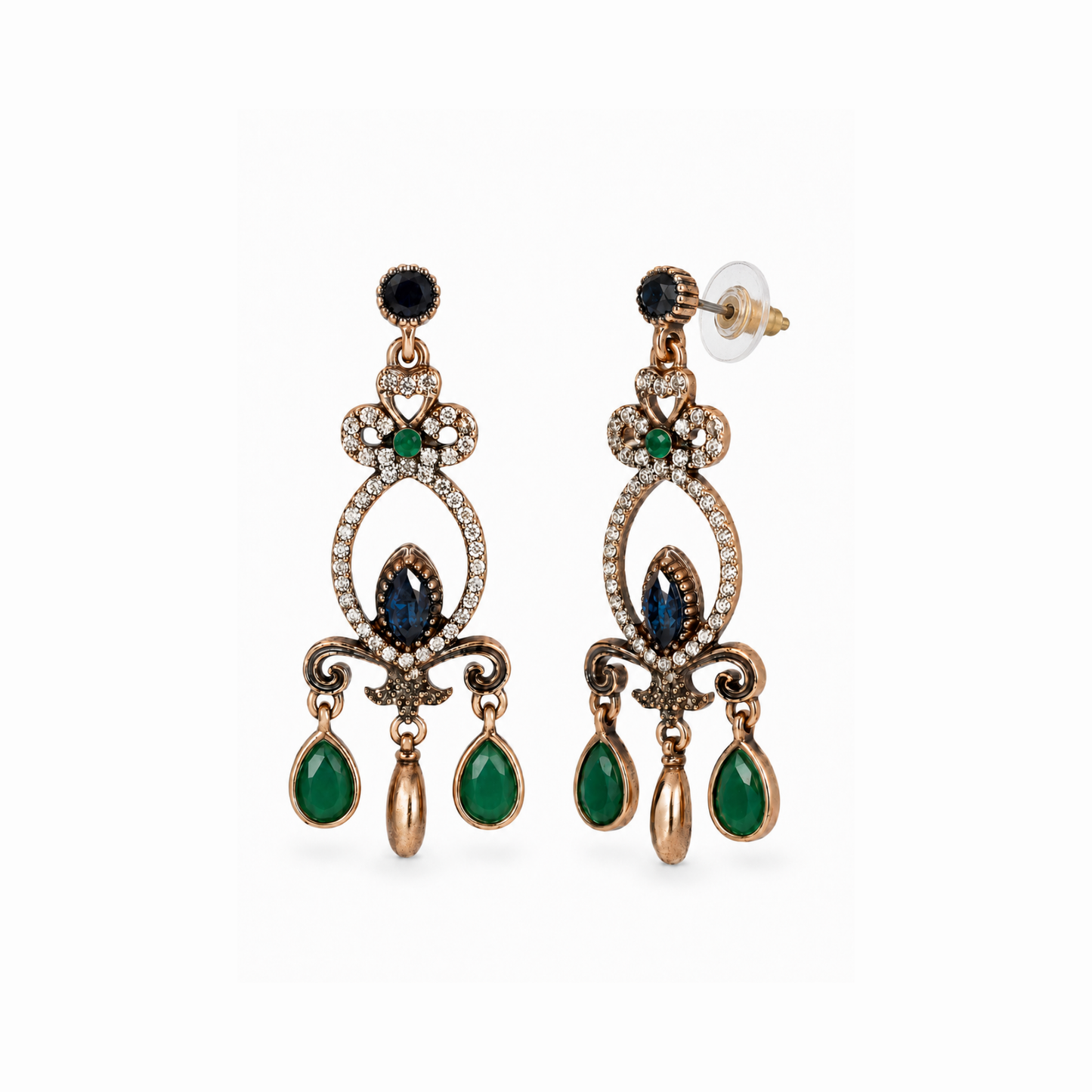Aretes con piedras naturales semipreciosas