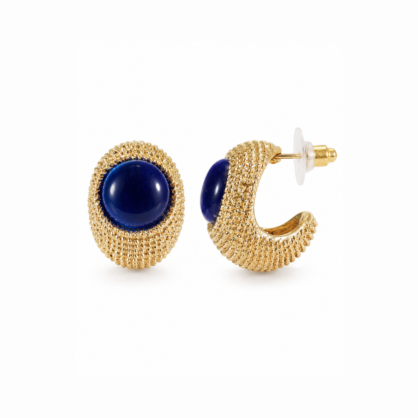 Aretes ojo de gato en oro 18KL