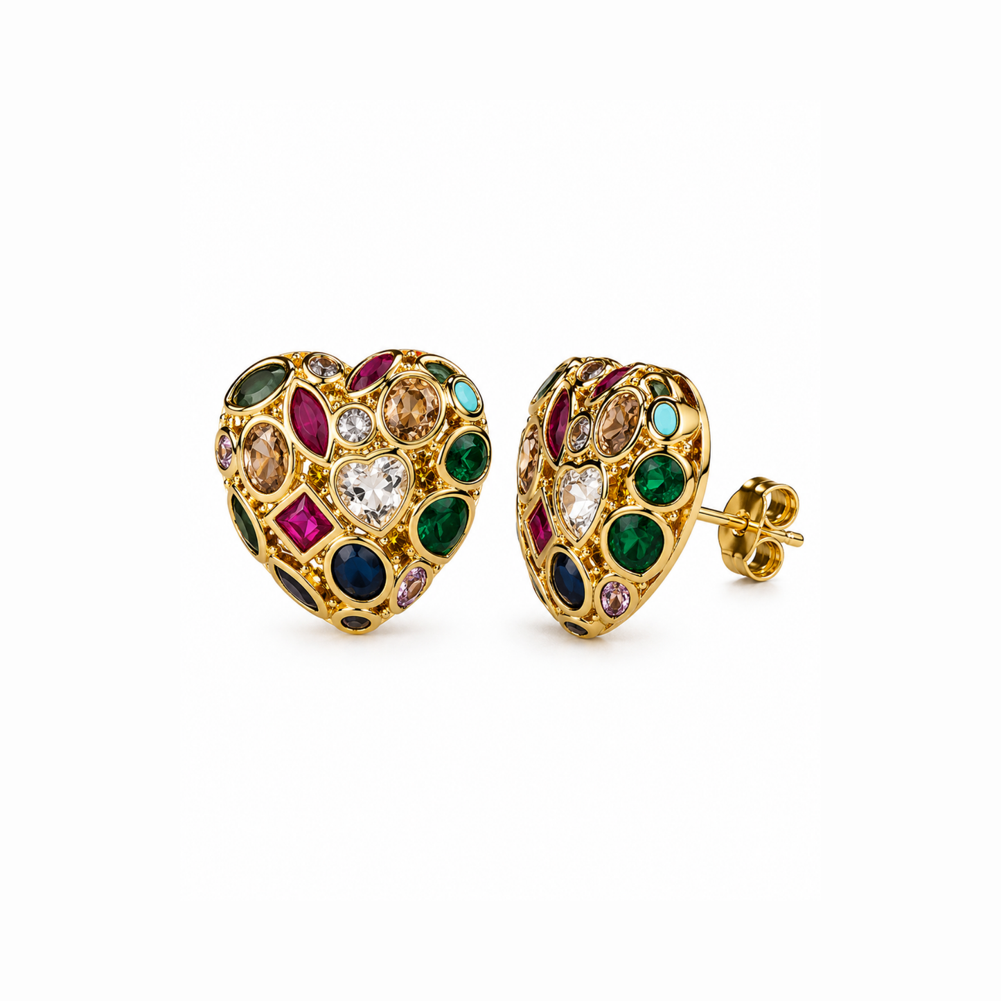 Aretes en oro 18KL con cristales