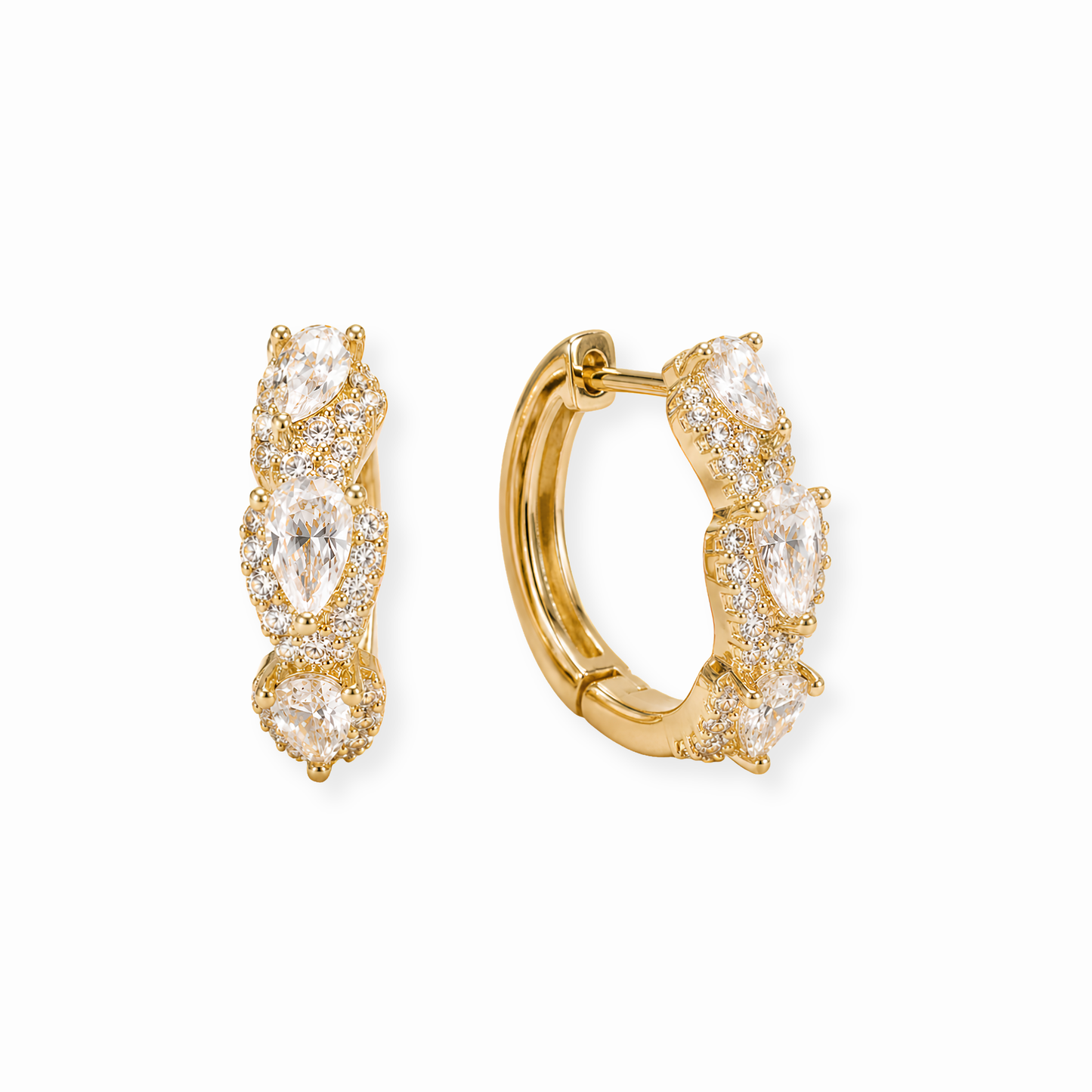 Huggie en oro 18KL con circonitas