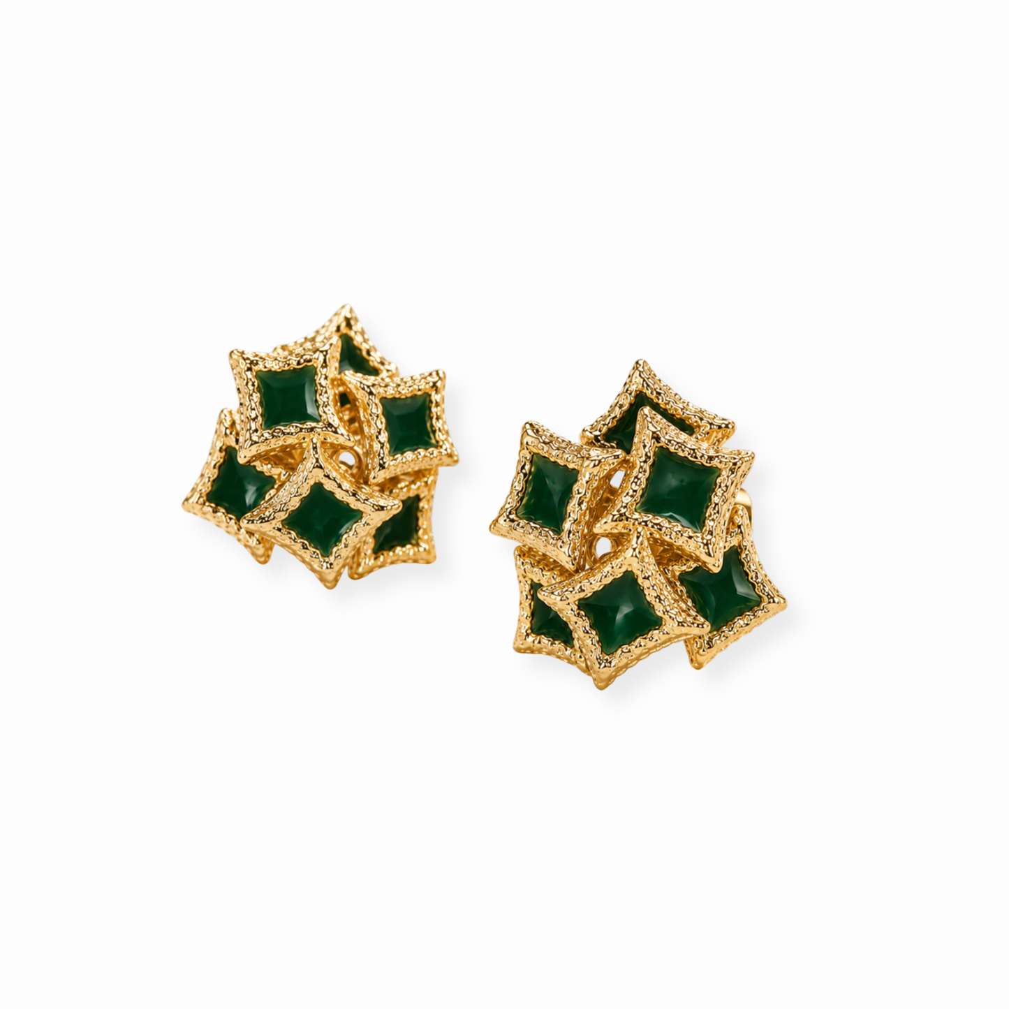 Aretes en oro 18KL esmaltados con brillo