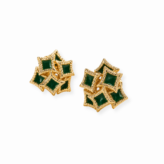 Aretes en oro 18KL esmaltados con brillo