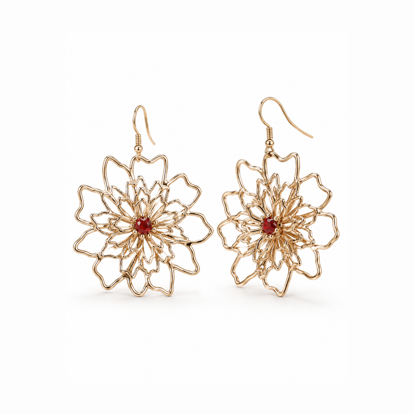 Aretes en oro 18KL con cristales