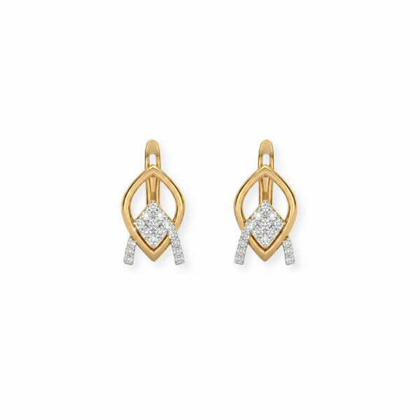 Aretes Mini de Clip Laminados en Oro de 18KL con Swarovski