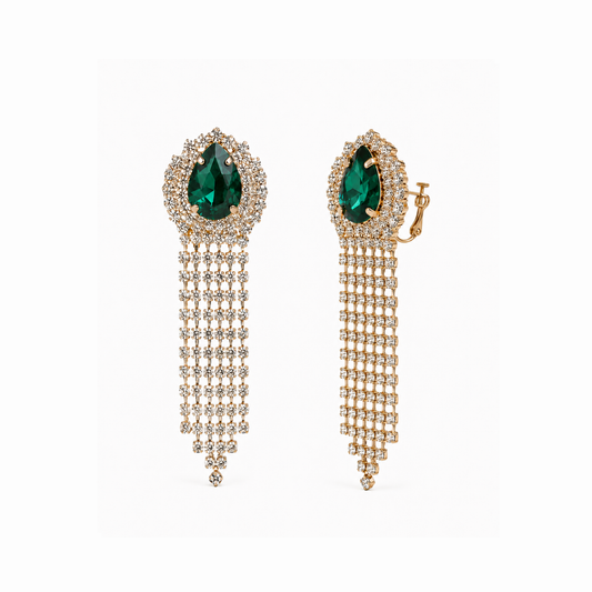 Aretes Laminados en Oro de 18KL con Cristales Austriacos