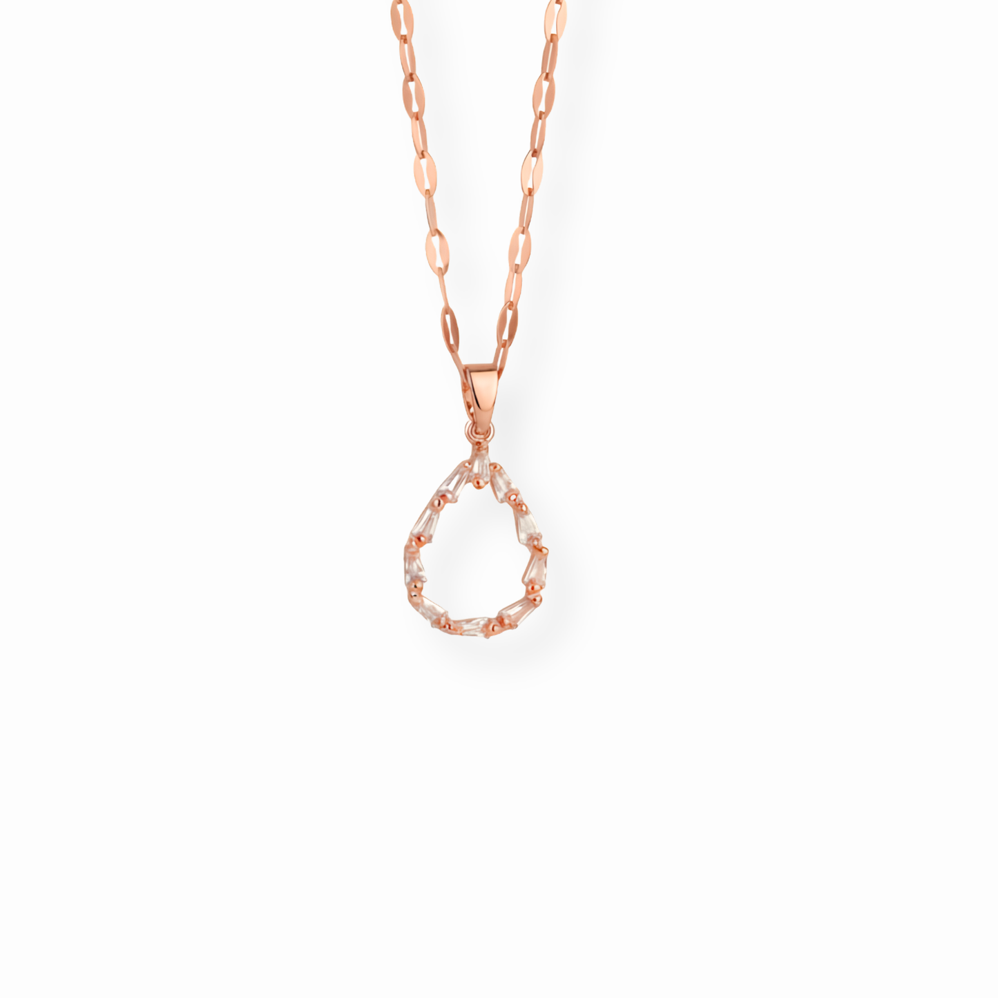 Collar Laminado en Oro de 18KL con Swarovski y Recubrimiento de Rodium