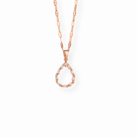Collar Laminado en Oro de 18KL con Swarovski y Recubrimiento de Rodium