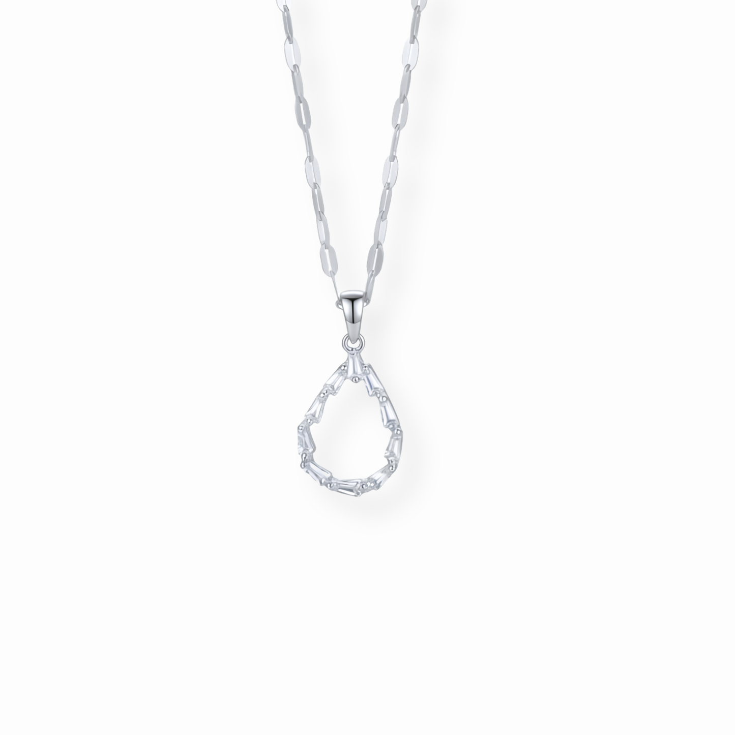 Collar Laminado en Oro de 18KL con Swarovski y Recubrimiento de Rodium