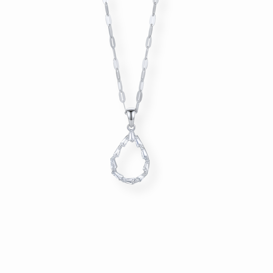 Collar Laminado en Oro de 18KL con Swarovski y Recubrimiento de Rodium