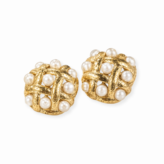 Aretes en oro 18KL con baby perlas cultivadas