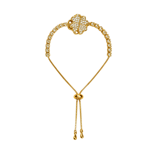 Pulsera Ajustable Laminada en Oro de 18KL con Turbalina de Swarovski