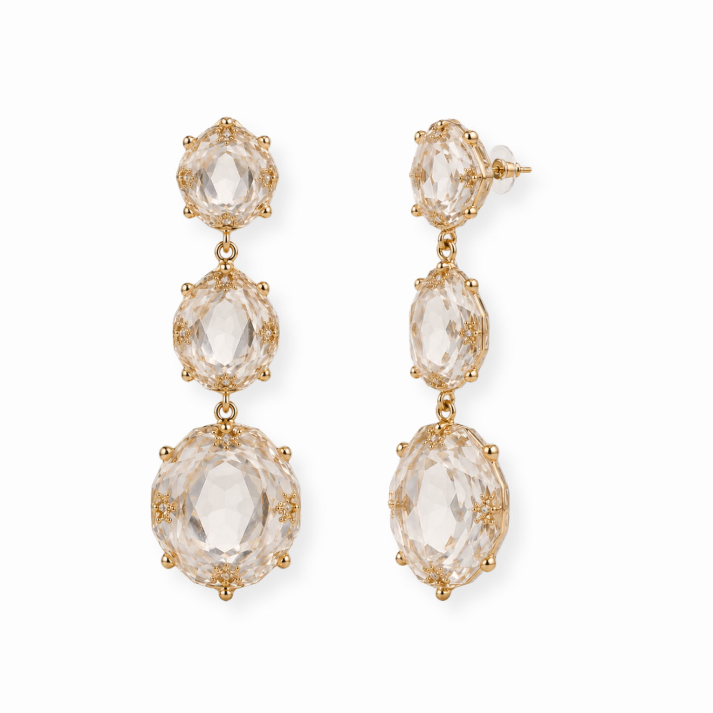 Aretes Grandes Laminados en Oro 18KL con Resina