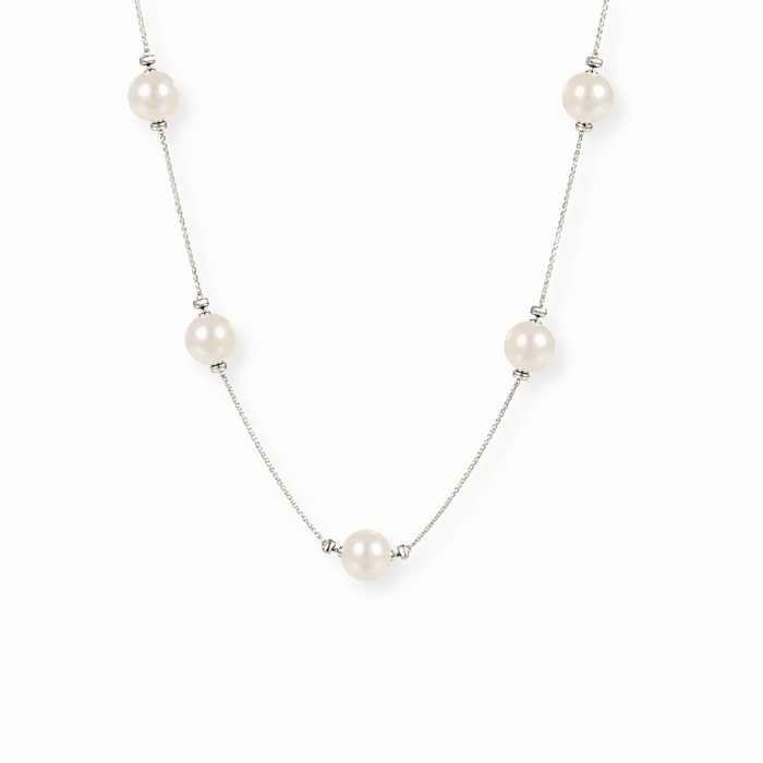 Collar Enchapado en Oro de 18KL con Perlas Artificiales Recubiertas en Nácar