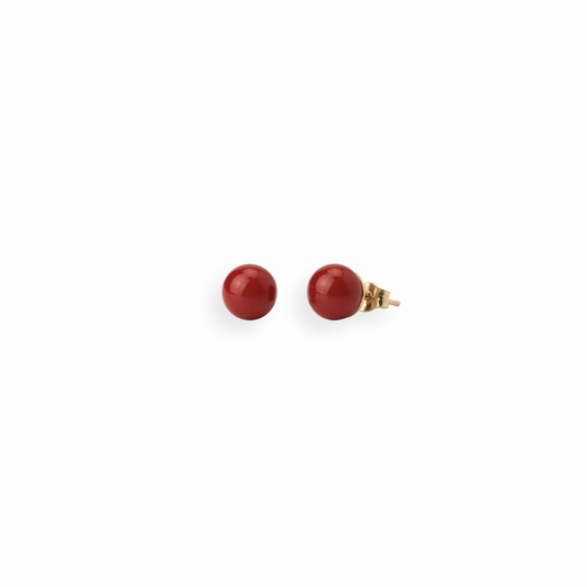Aretes Laminados en Oro de 18KL con Perlas Españolas Cultivadas con Colorante