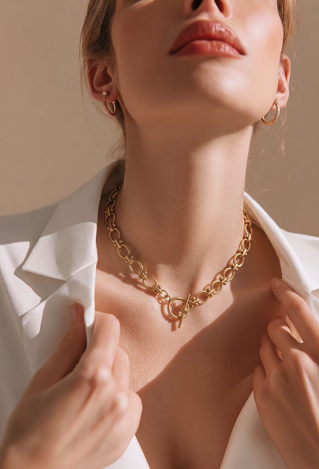Collar Tipo Gargantilla Laminado en Oro de 18KL