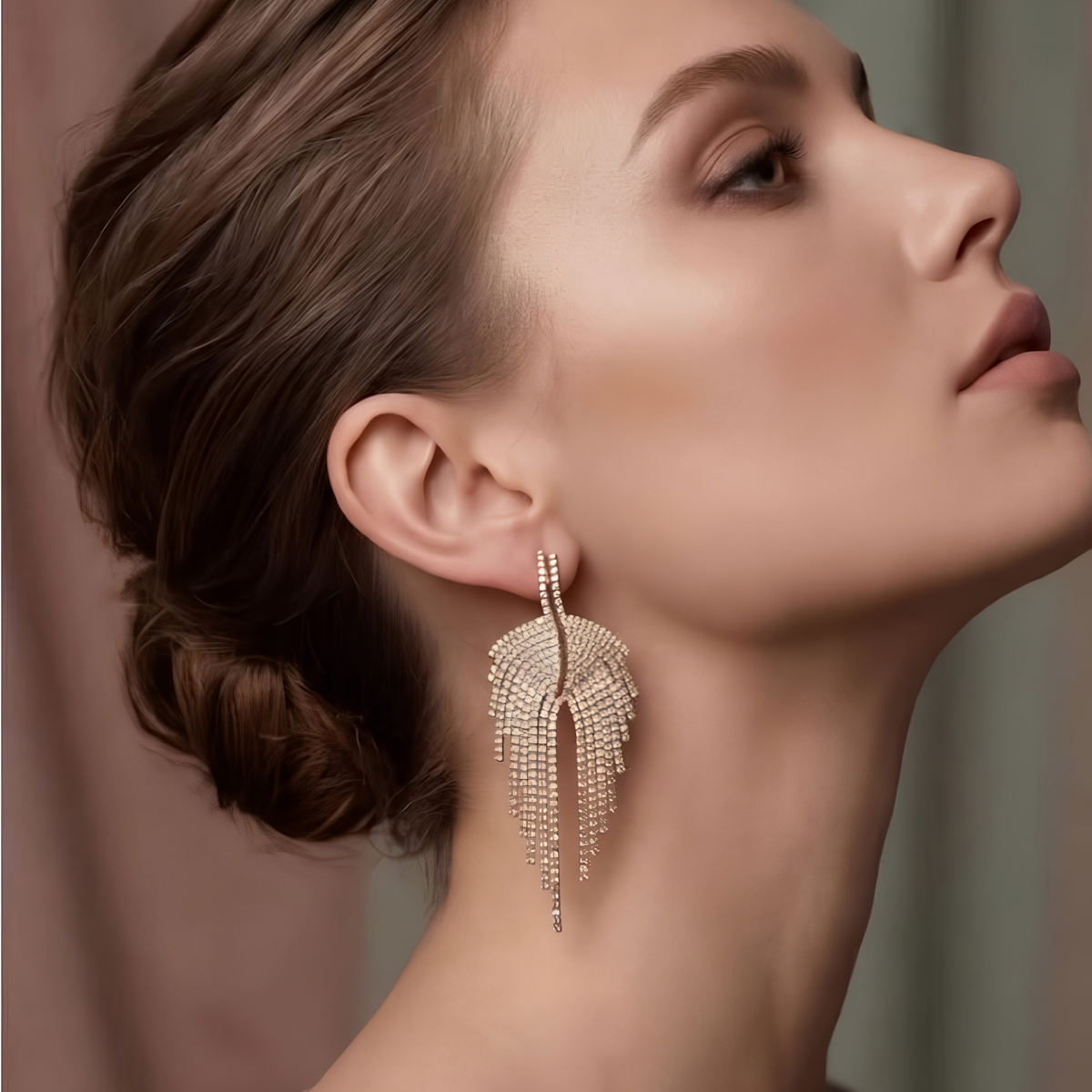 Aretes Enchapados en Oro Amarillo de 18KL con Cristales