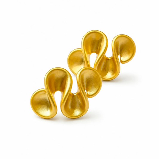 Aretes Laminados en Oro de 18KL Mate